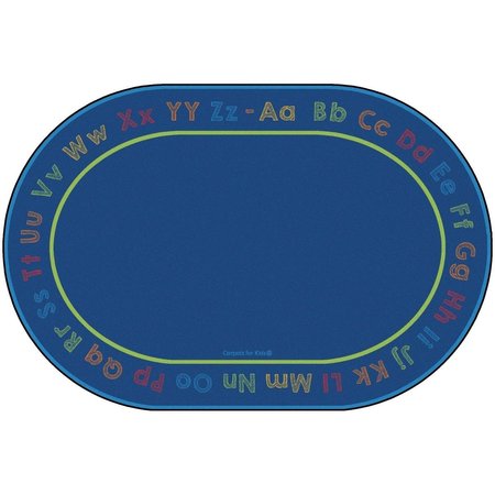 CARPETS FOR KIDS 6 ft. 9 in. x 9 ft. 5 in. Oval Chalk & Play Literacy Rug 6306